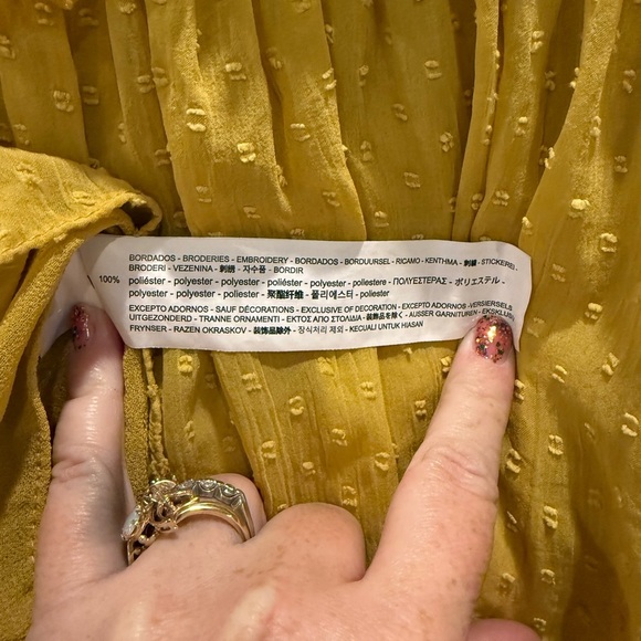 Zara Yellow Embellished Long Sleeve Blouse medium ✨ - Picture 5 of 7